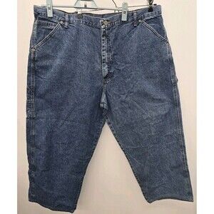 Vtg Wrangler Men's 100% Cotton Carpenter Work Denim Blue Jeans Size 42x30 (C27)